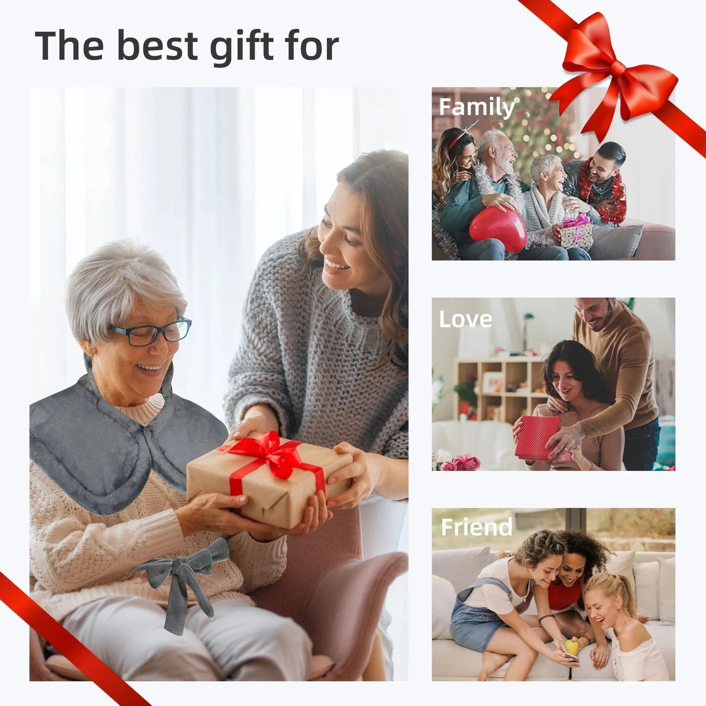 Wearable Electric Heating Pad for Neck, Shoulder & Full Back Pain Relief