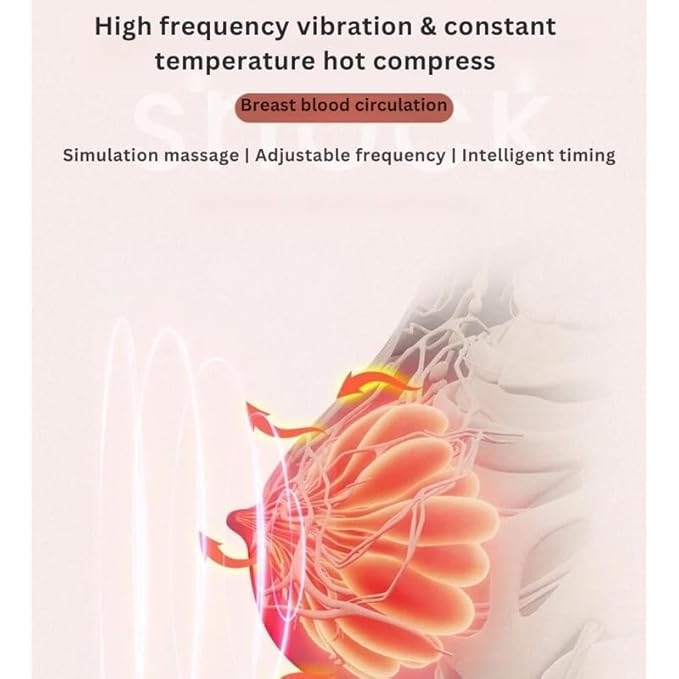 Pain Relief Electric Breast Massager with Heat Therapy