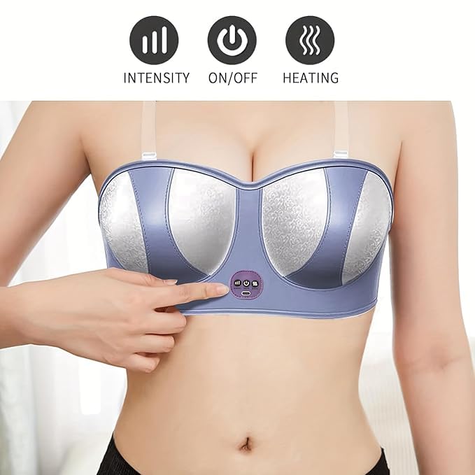 Pain Relief Electric Breast Massager with Heat Therapy