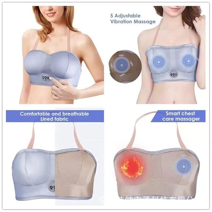 Pain Relief Electric Breast Massager with Heat Therapy