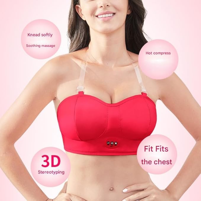 Pain Relief Electric Breast Massager with Heat Therapy