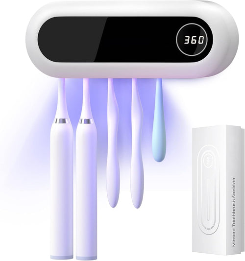 Smart UV Toothbrush Sterilizer with Auto Timer & Wall Mount Design