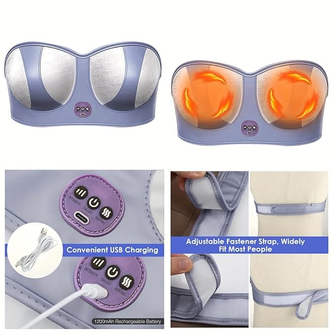 Pain Relief Electric Breast Massager with Heat Therapy