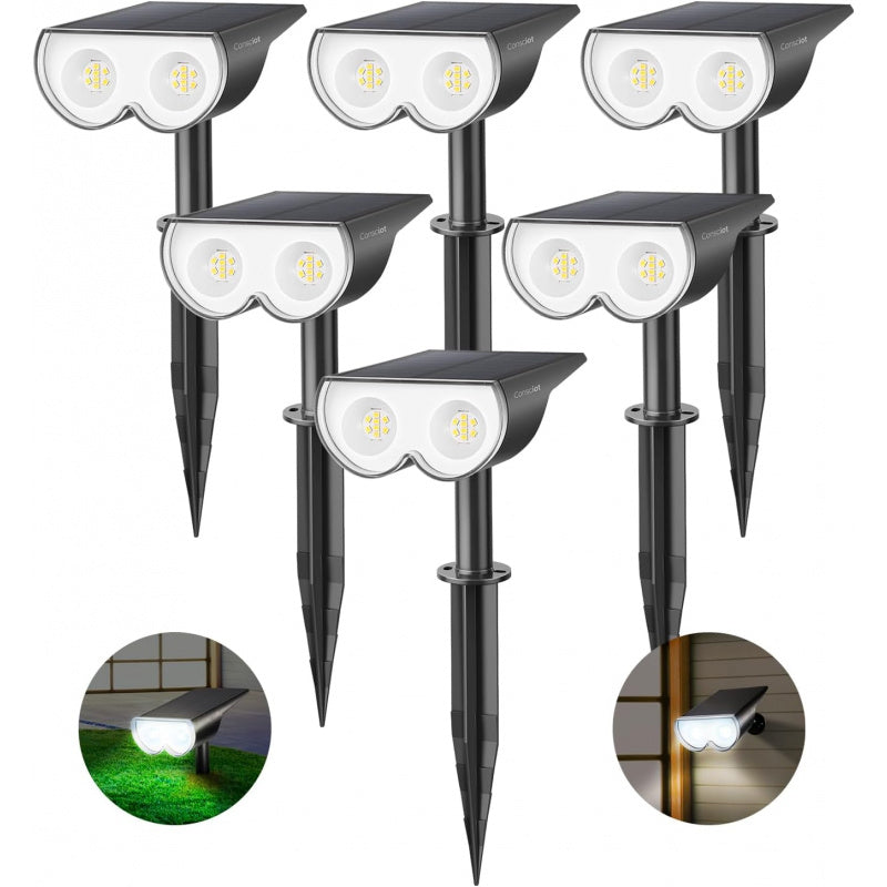 Auto On/Off Solar Landscape Spotlights (Set of 2)