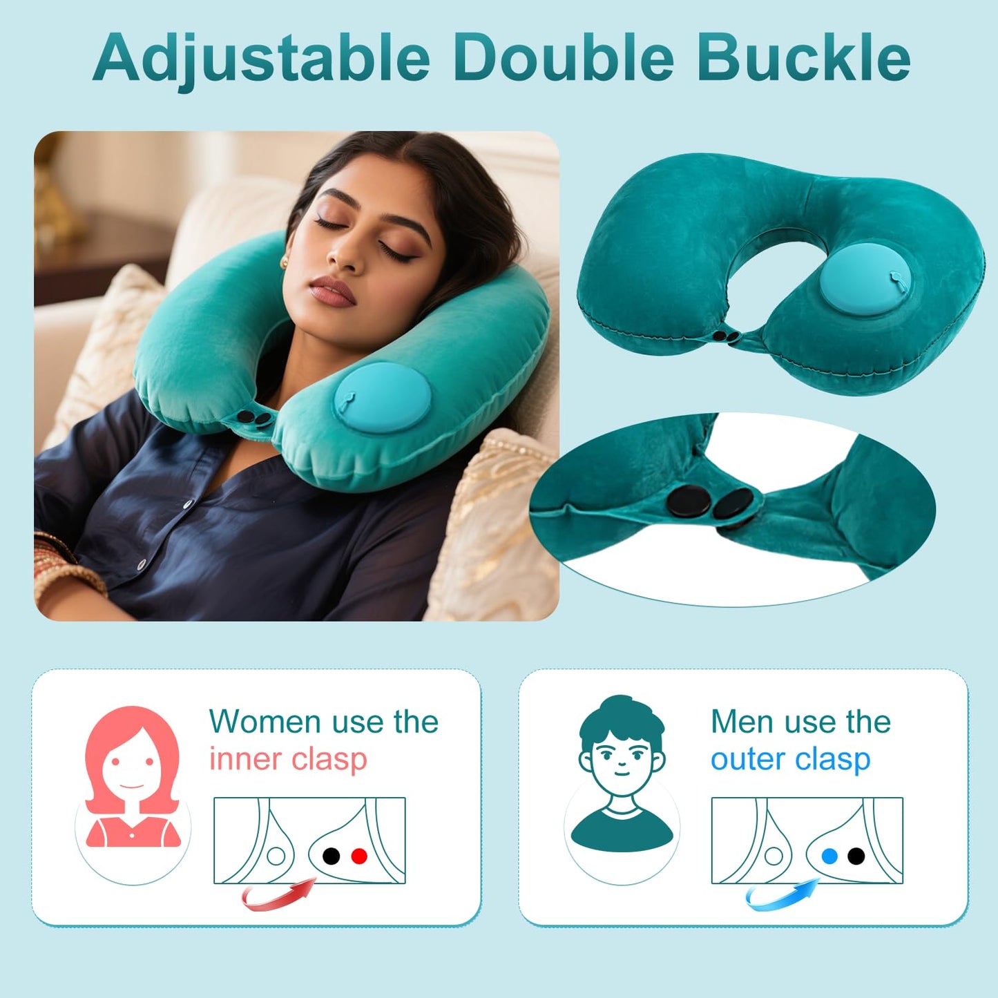 Ice Silk Inflatable U-shaped Pillow