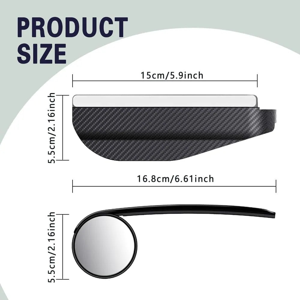 Universal Carbon Fiber Side Mirror with Rain Guard