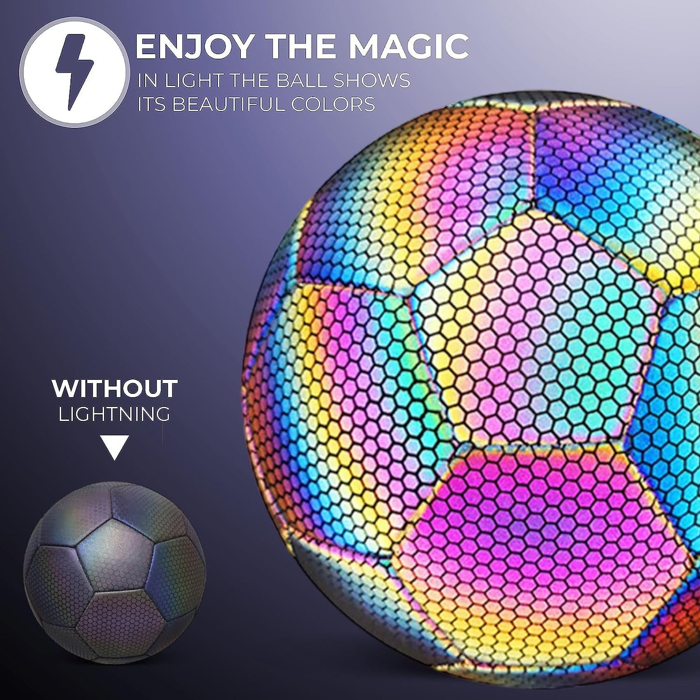 Pro-Grade High-Density Holographic Glow in the Dark Football