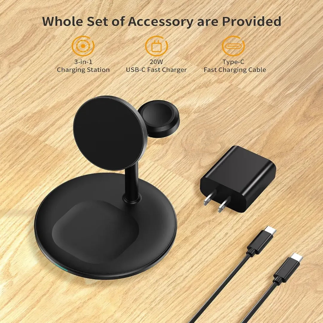 3-in-1 Fast Wireless Charging Station for All Your Devices