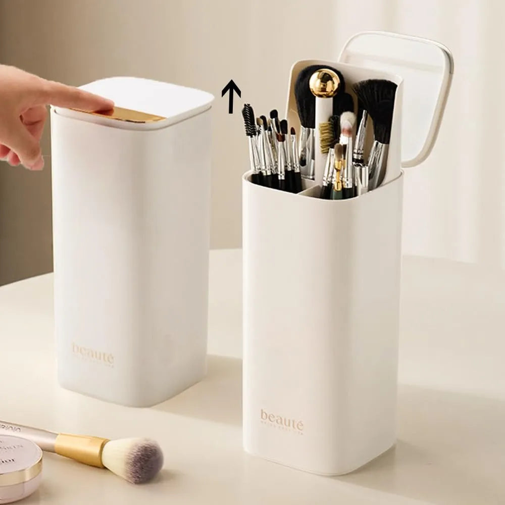 Automatic One-Touch Pop-Up Makeup Brush Organizer