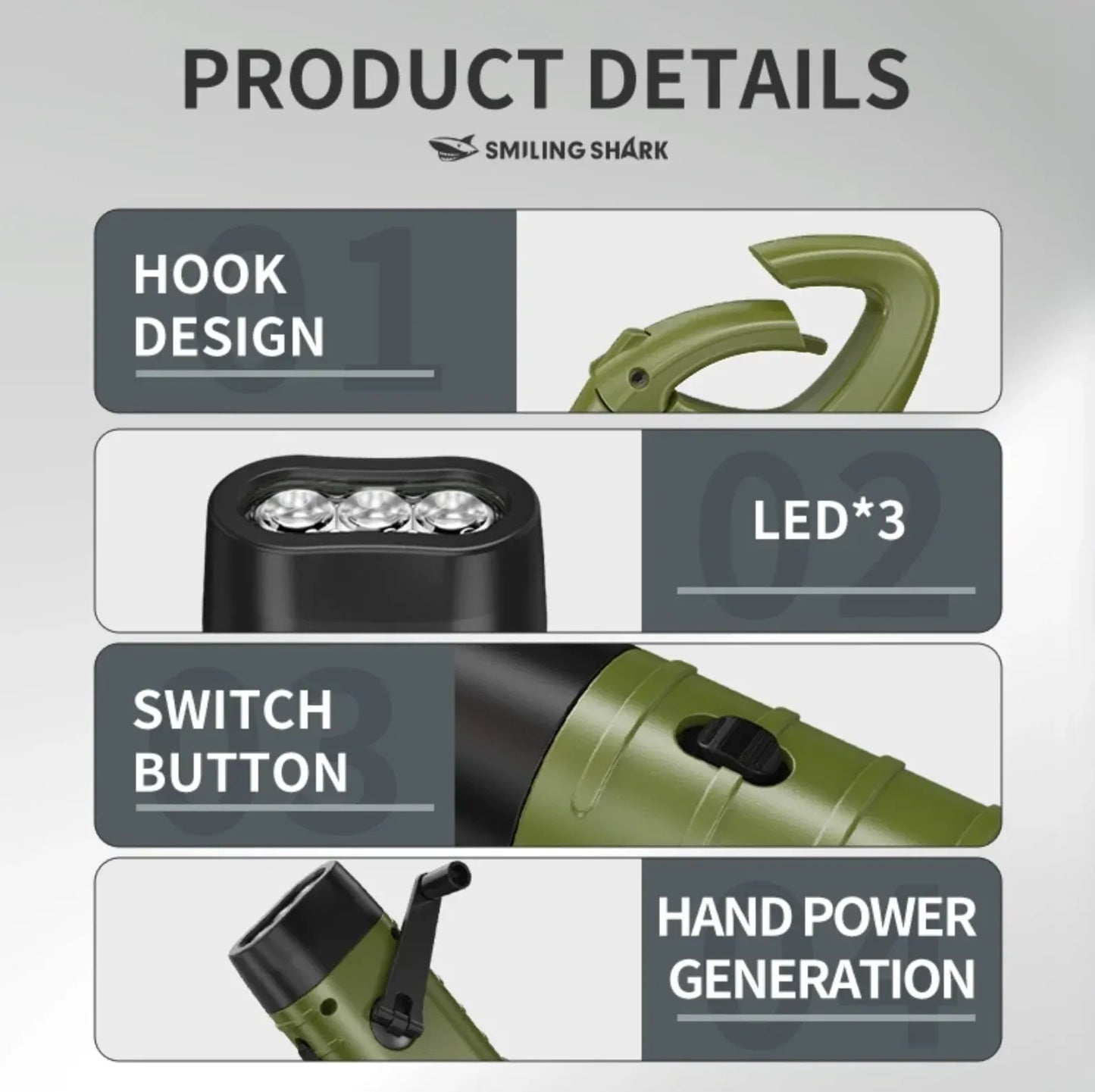 Solar Hand Crank Safety Torch & Power Bank