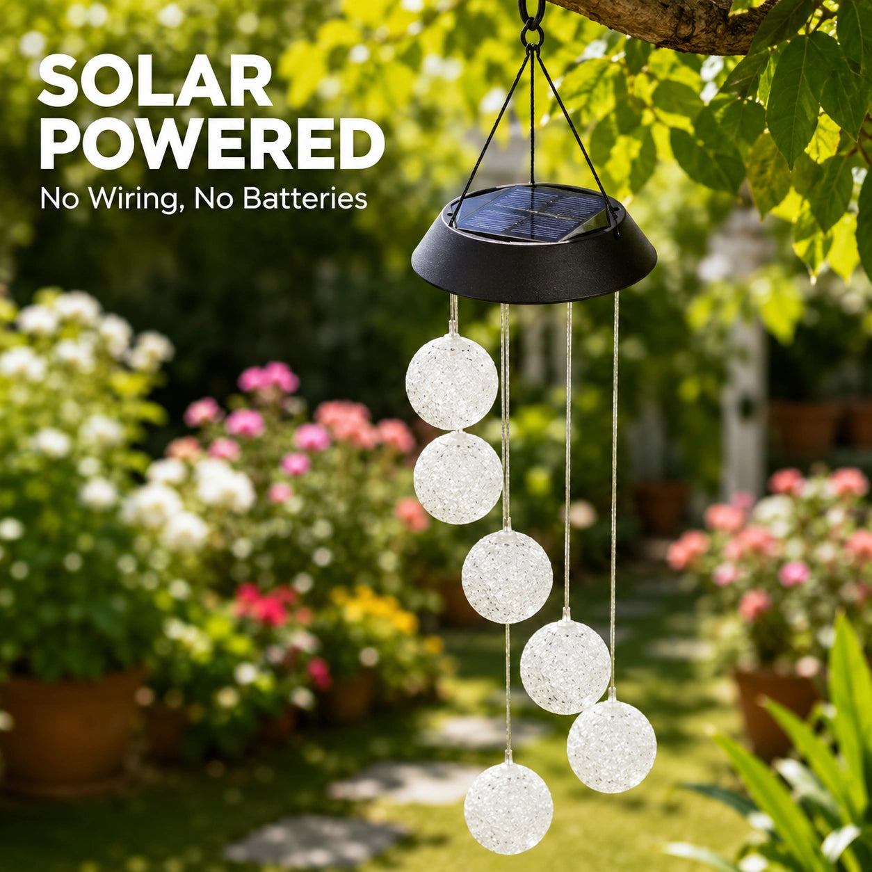 Solar Crystal Ball Wind Chime