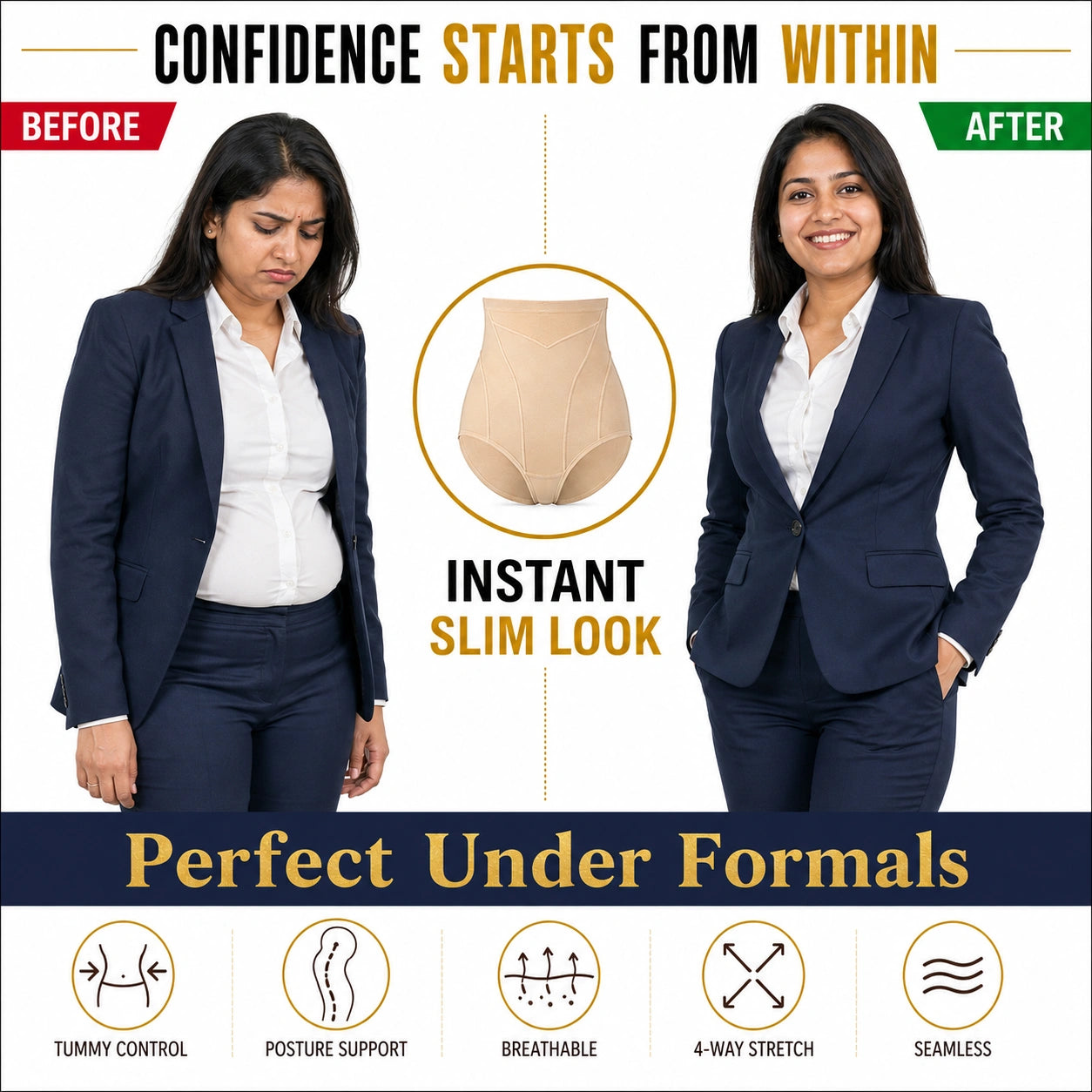 Tummy Control & Waist Shaping Everyday Wear Jelly Shaper Pants