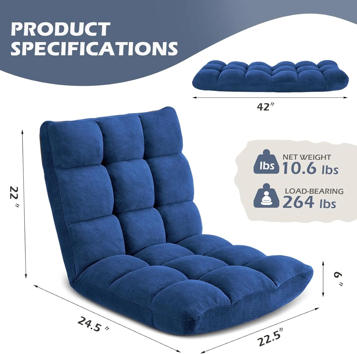 Foldable 14-Position Reclining Memory Foam Chair For Ultimate Comfort