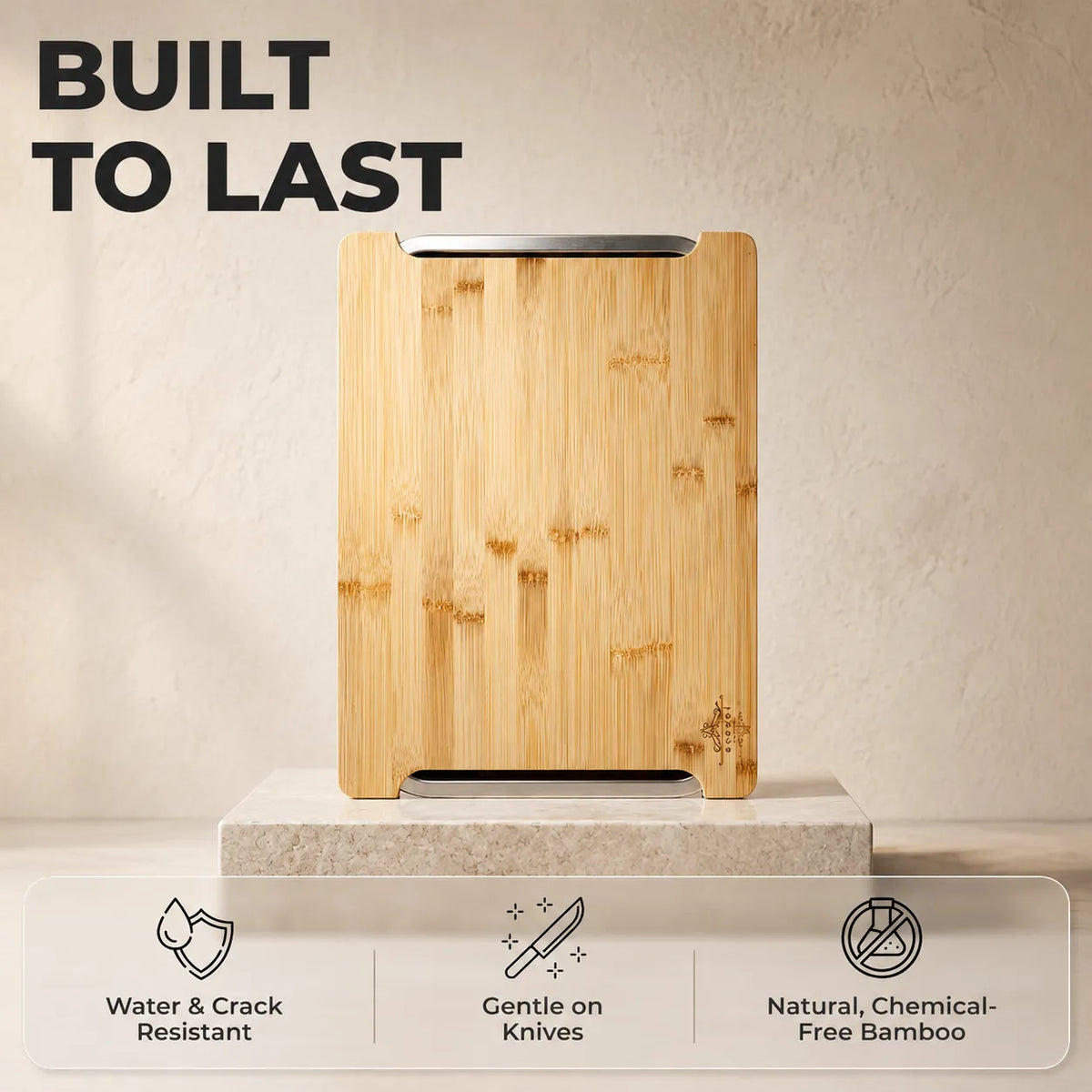 Chopping Board with Magnetic Trays – Practical Chopping Board in High Quality Bamboo Wood with Tray