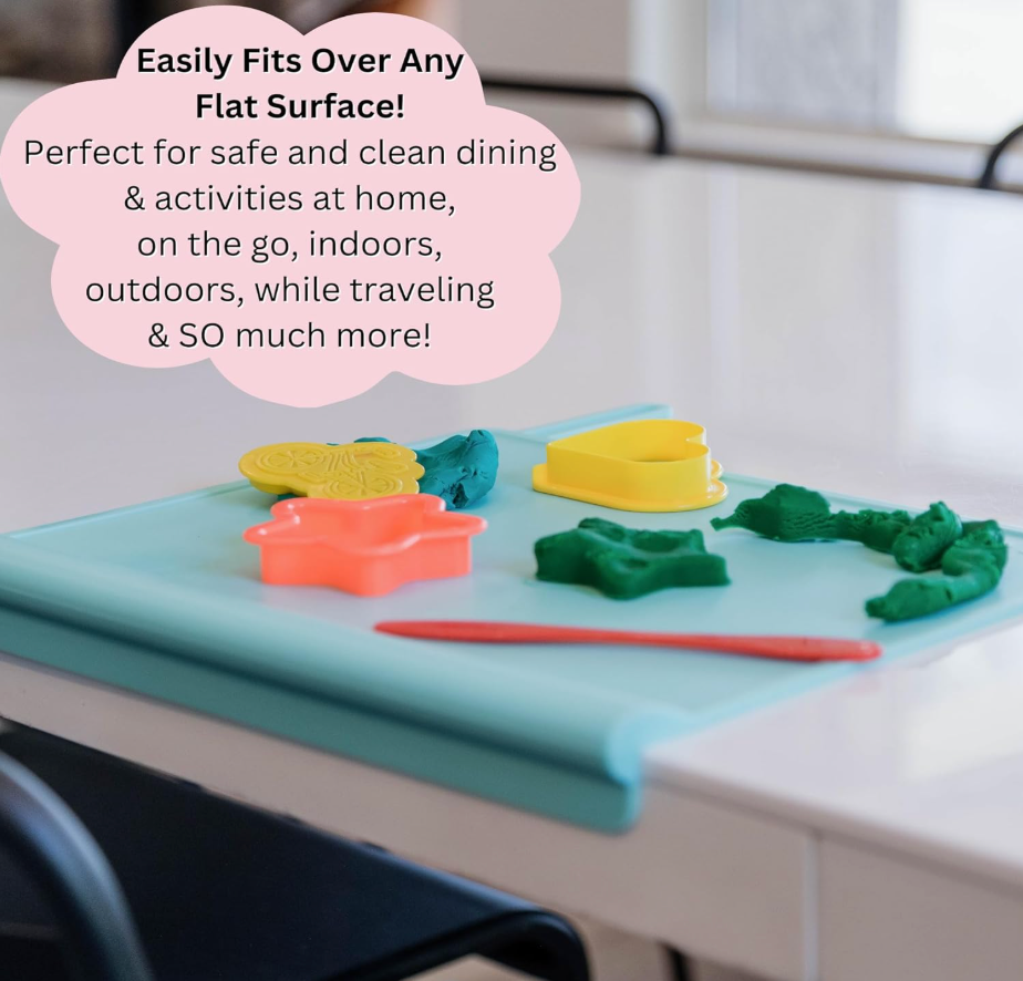 Silicone Placemat with Teething & Edge Bumper