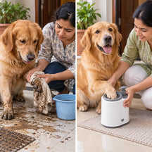 Electric Dog Paw Cleaner with Soap Dispenser, Portable Automatic Washer, Rechargeable, Soft Silicone Bristles, for Dogs & Cats