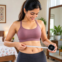 One-hand Retractable Tape with Lock, Fitness & Weight Loss Tracker for Waist/Hips/Arms/Legs, Fitdays App Sync