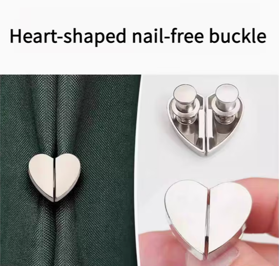 Heart-Shaped Detachable Magnetic Curtain Clips (Pack of 5)