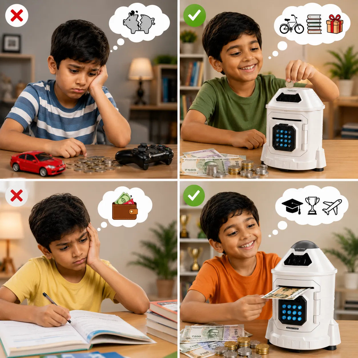 Early Development Electronic Piggy Bank With Simulated Face Recognition