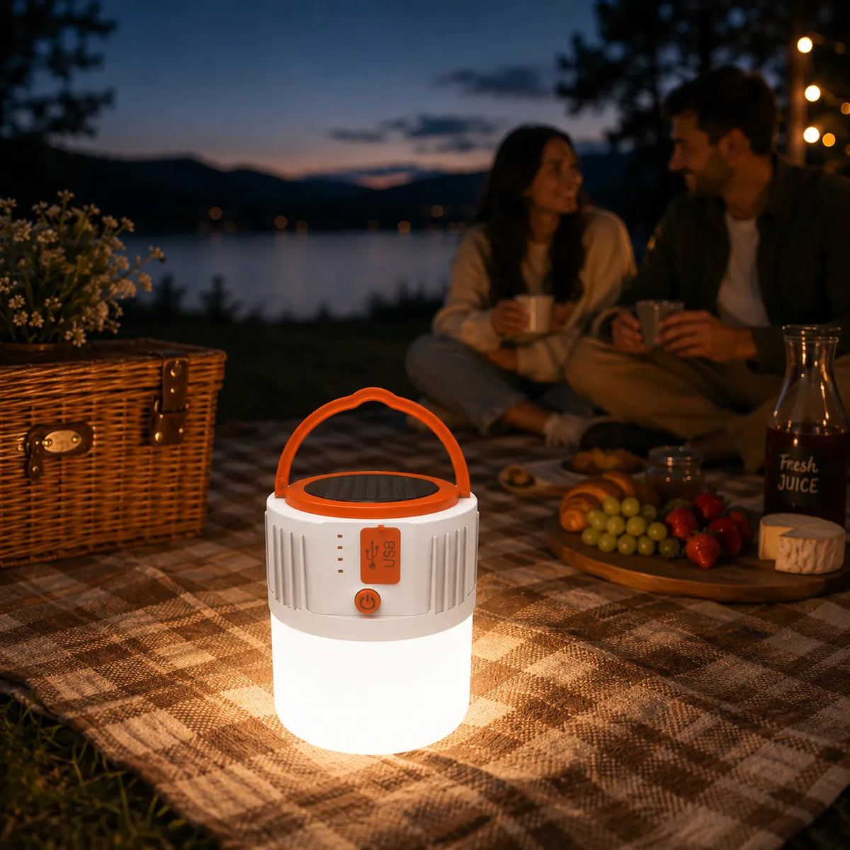 Solar Emergency Light Waterproof LED With USB for Travel, Tents, Indoor
