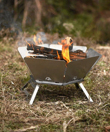 Folding Stainless Steel Camping Fire Pit & Stove