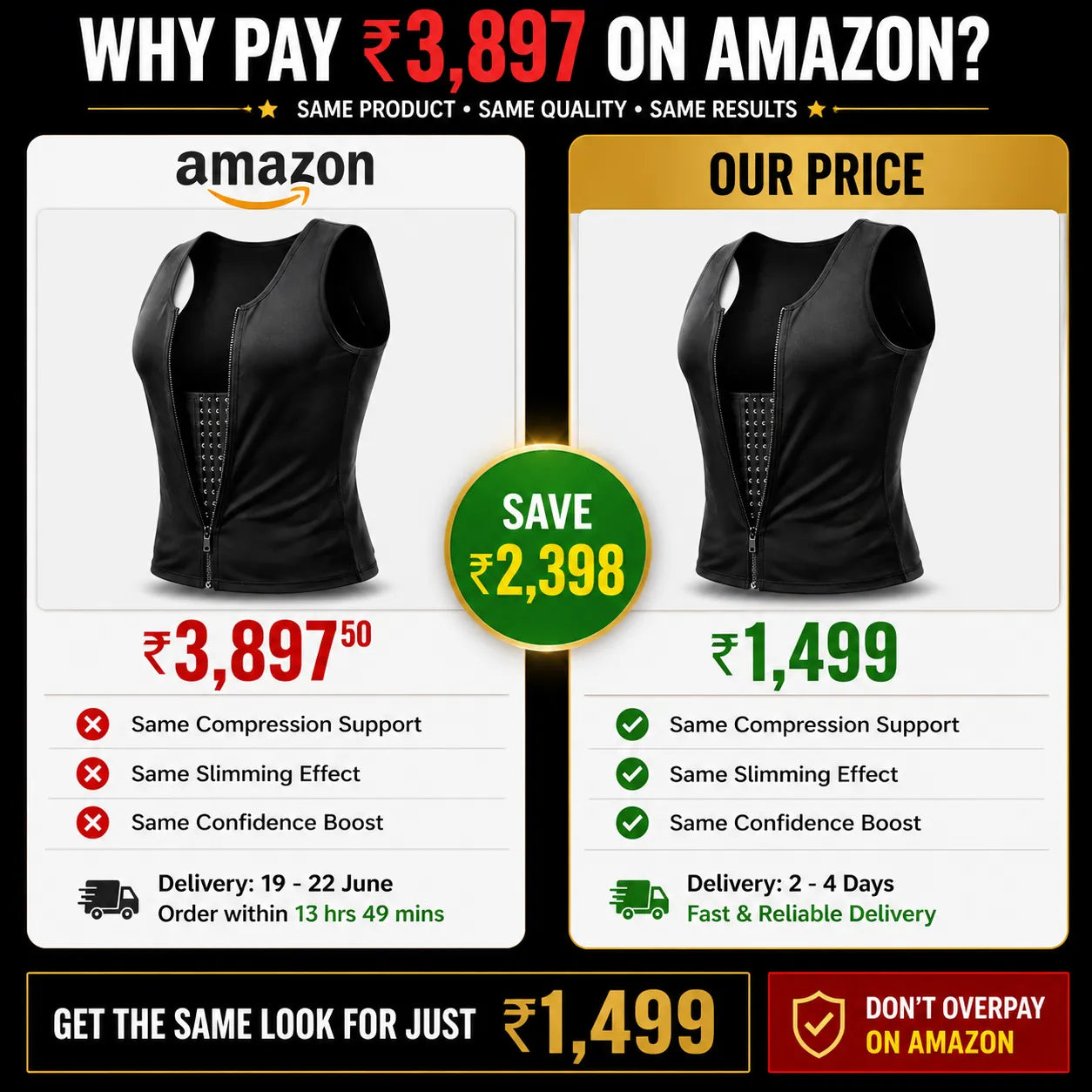 2-In-1 Men Compression Vest for Body Slimming