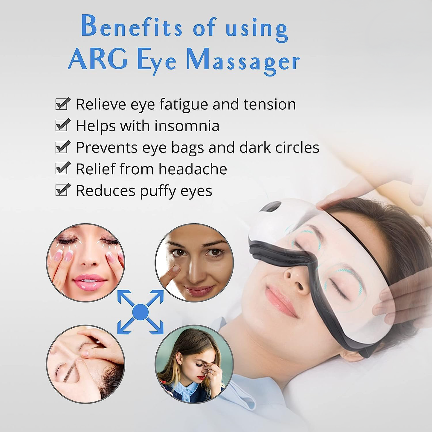 Bluetooth Music Heated Eye Massager with 5-Mode, 15-Min Therapy