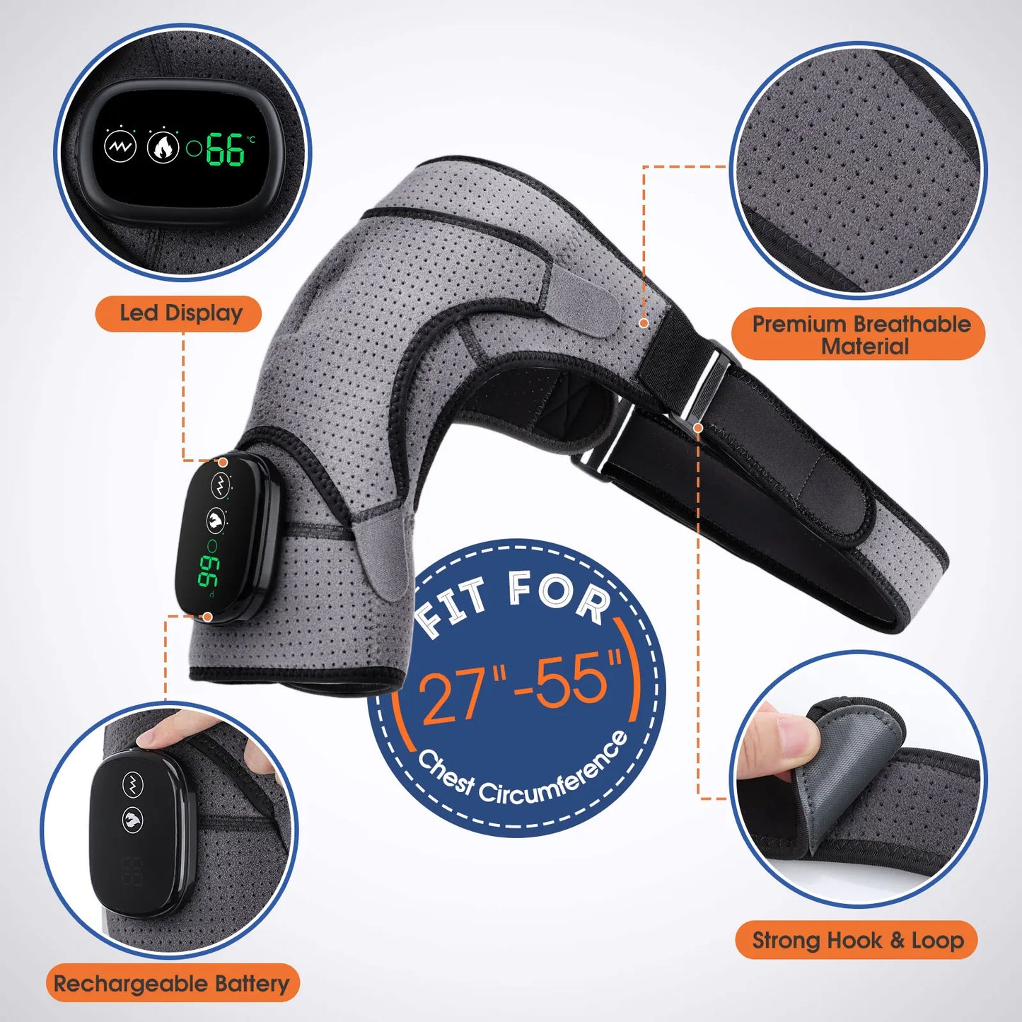 2-In-1 Electric Heated Physiotherapy Shoulder Massager Belt