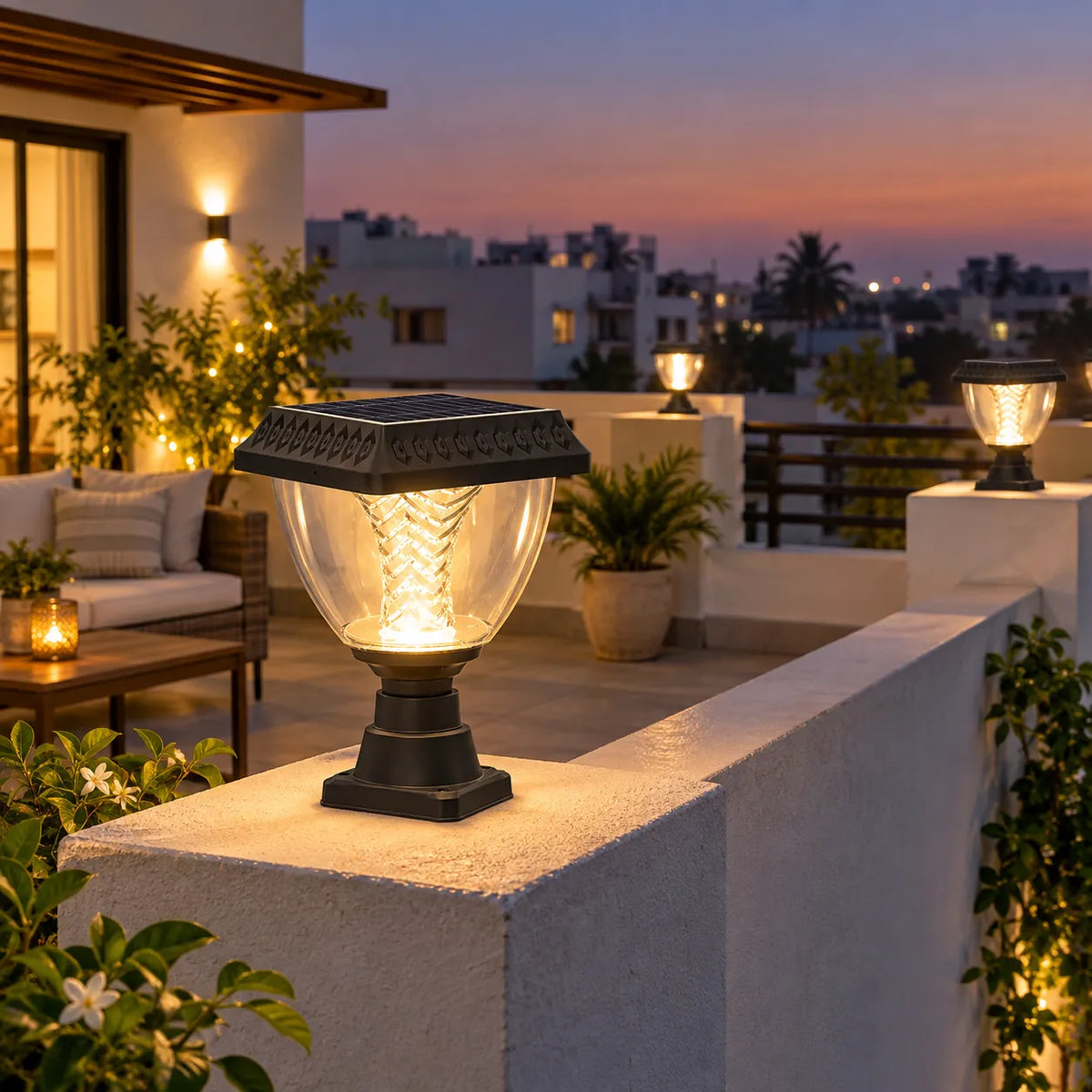 Solar Gate Light Wireless Decorative LED for Compound Wall Boundary, Patio, Landscape, Yard Uses, Multicolour