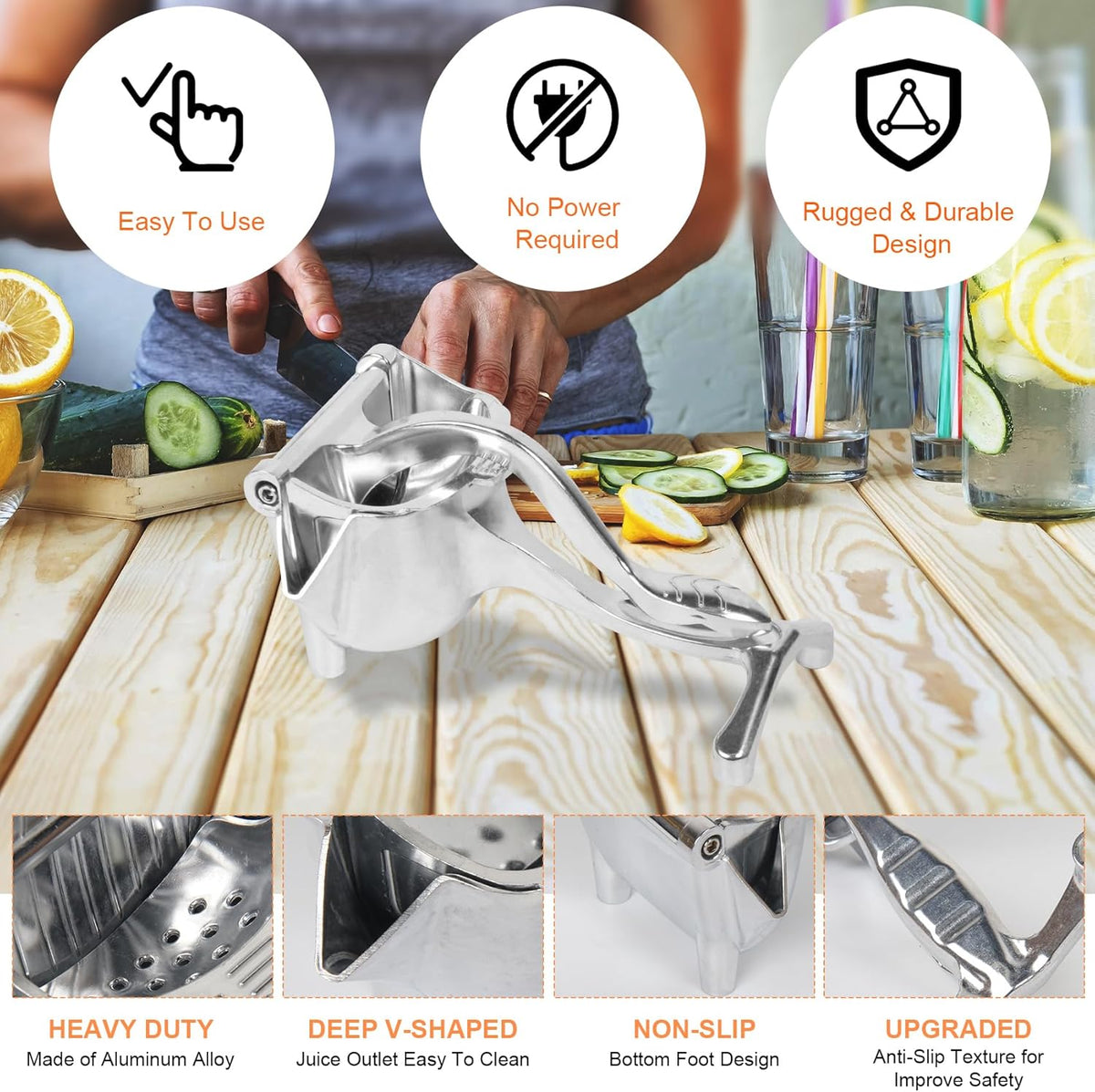 Aluminum Alloy Manual Fruit Squeezer