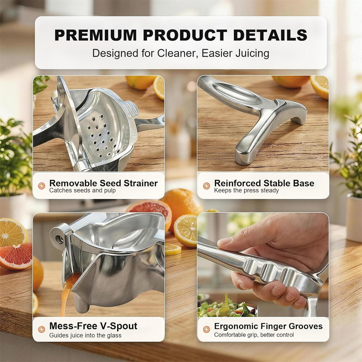 Aluminum Alloy Manual Fruit Squeezer