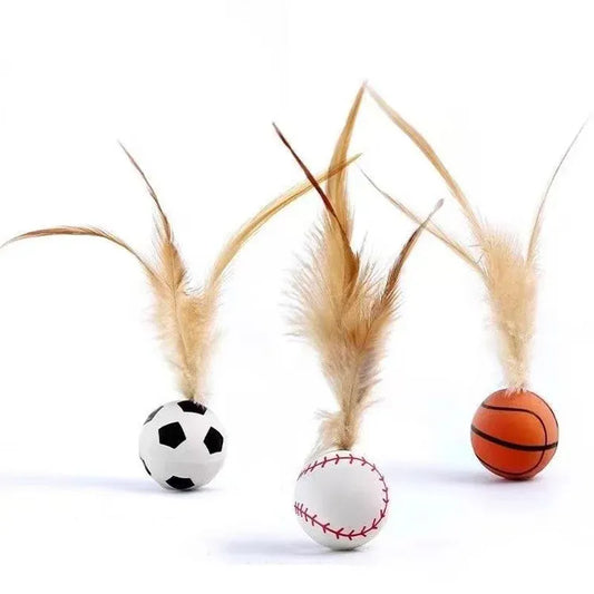 Feather Ball Cat Teaser Interactive Toy