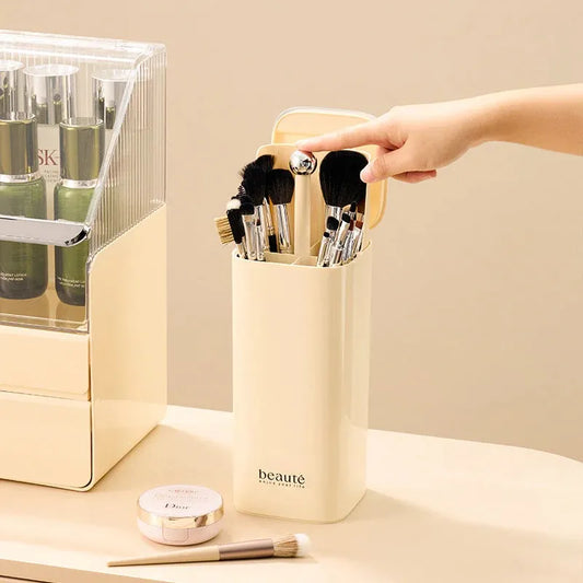 Automatic One-Touch Pop-Up Makeup Brush Organizer