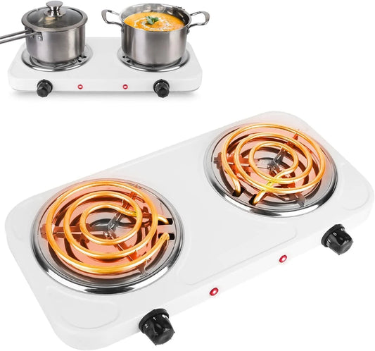 Portable 2000W Double Electric Stove Burner for Fast & Cost Saving Cooking