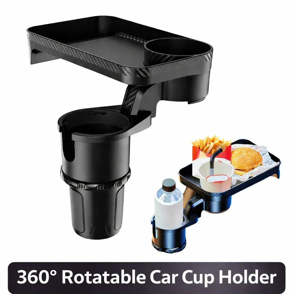360° Rotatable Car Cup Holder Expander Tray