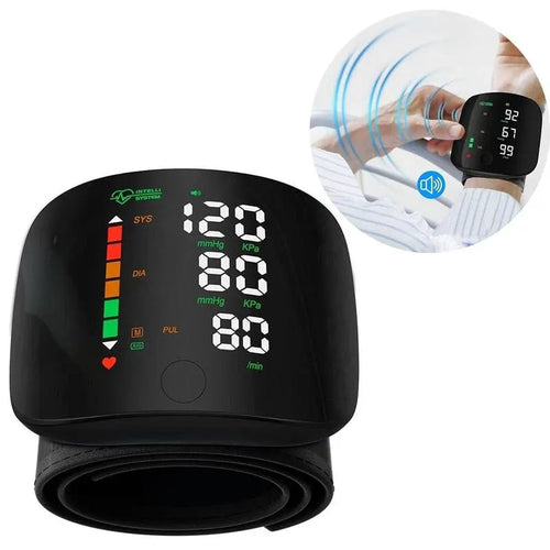Smart Wrist Blood Pressure Monitor with Large LED Display