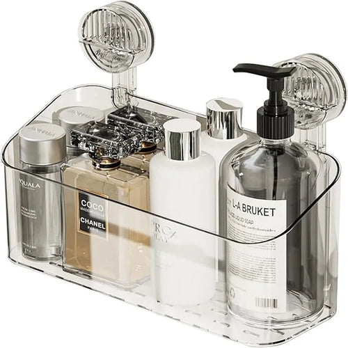 Wall-Mounted Suction Cup Bathroom Organizer