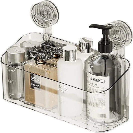 Wall-Mounted Suction Cup Bathroom Organizer
