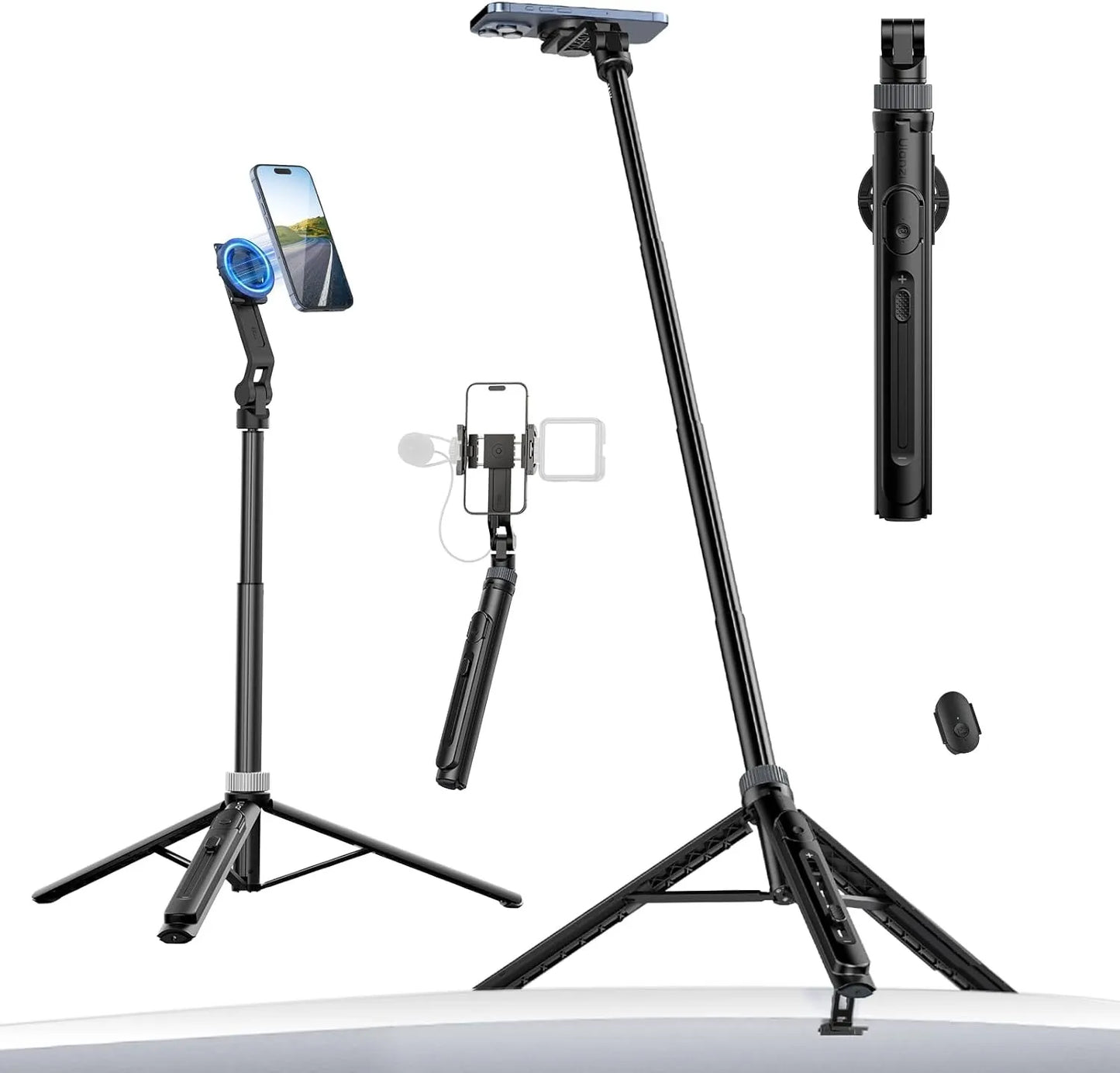 4-in-1 Smart Selfie Stick & Tripod with Overhead Mobile Stand