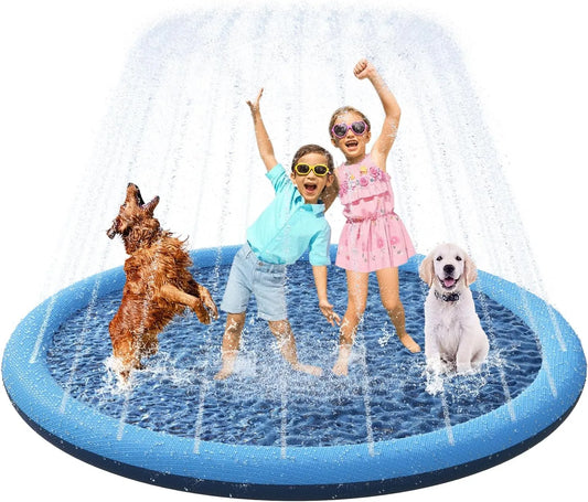 Extra-Thick Non-Slip Splash Pad for Toddlers & Pets – 360° Cooling Spray Pool