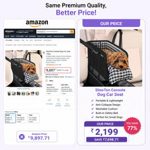 2-in-1 Pet Carrier & Console Seat Dog Car Seat for Small Dogs and Cats