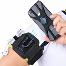 360° Rotatable Armband Phone Holder with Card Pockets for Running, Hiking, Biking & Any Sports