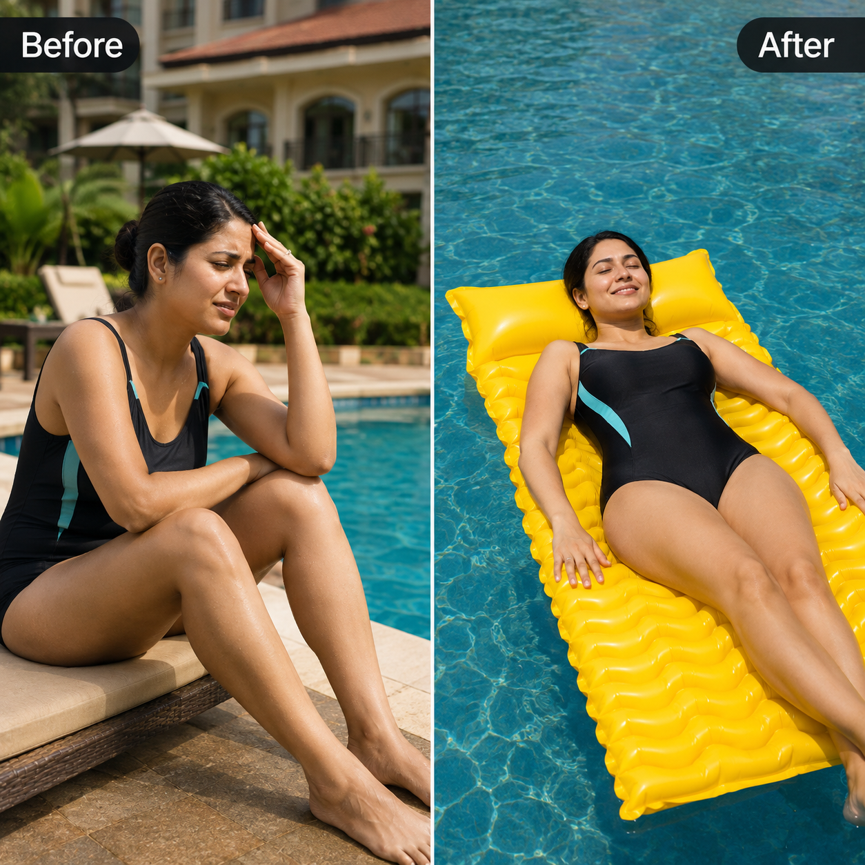 Water Floating Mat | Comfort Ergonomic Sunbathing Air Bed