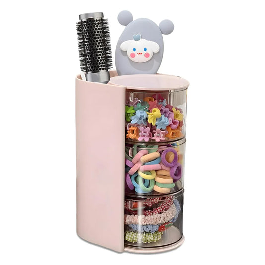 180° Rotating 3-Layer Makeup, Jewelry & Accessories Organizer