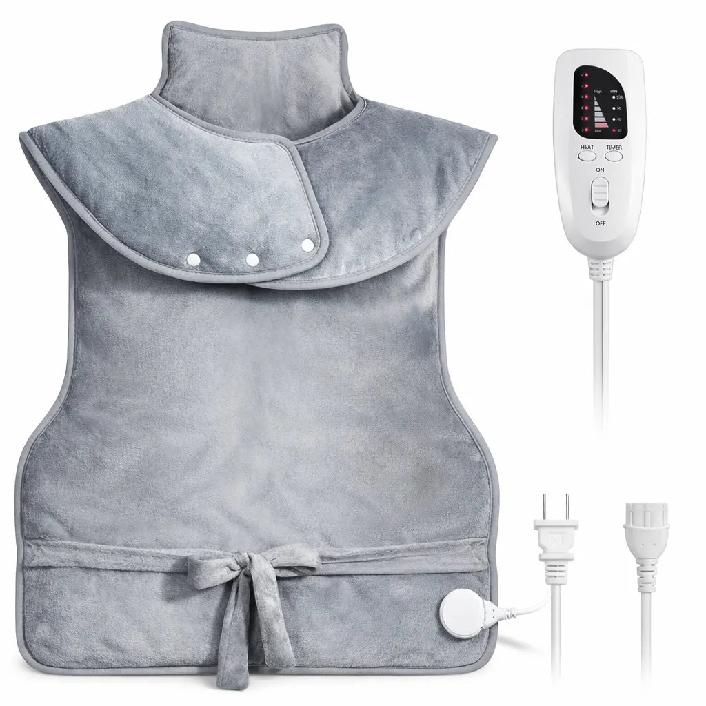 Wearable Electric Heating Pad for Neck, Shoulder & Full Back Pain Relief