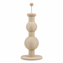 Multi-Function Sisal Cat Scratching Post with Teaser Spring Ball for Indoor Cats and Kittens