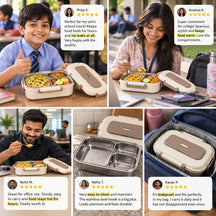 Microwave-Safe Insulated Lunch Box with 5 Compartments Lunchable Food Container with Spoon & Chopsticks