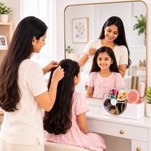 Accessories Organizer with 5-Section Rotating Case With 2-Slot For Dresser, Vanity, Bathroom, Bedroom & Office