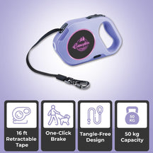 Retractable LED Dog Leash with Flashlight
