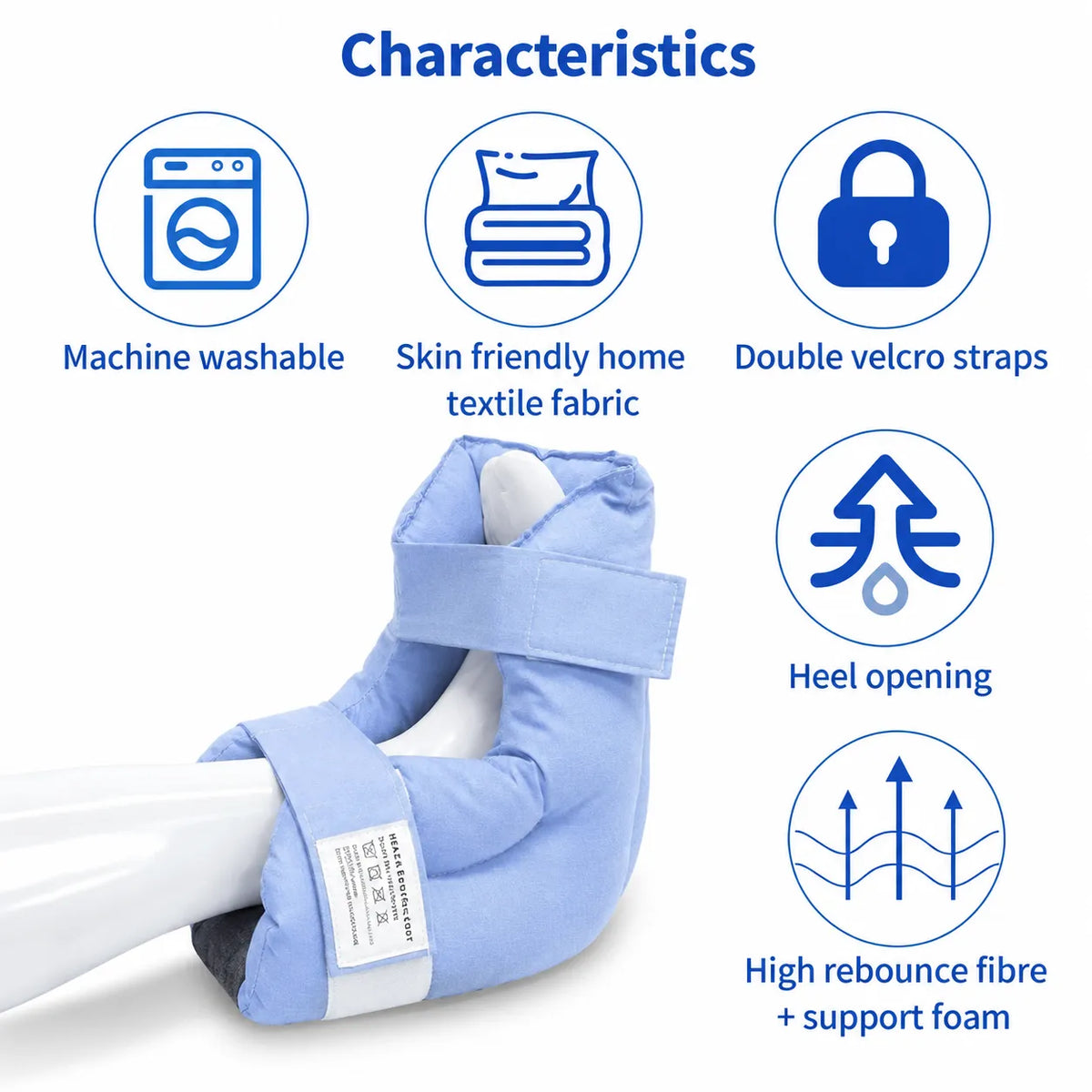 Heel Protector & Foot Elevation Support Pillow for Healing Therapy of Heel Pressure and Deep Tissue Injury